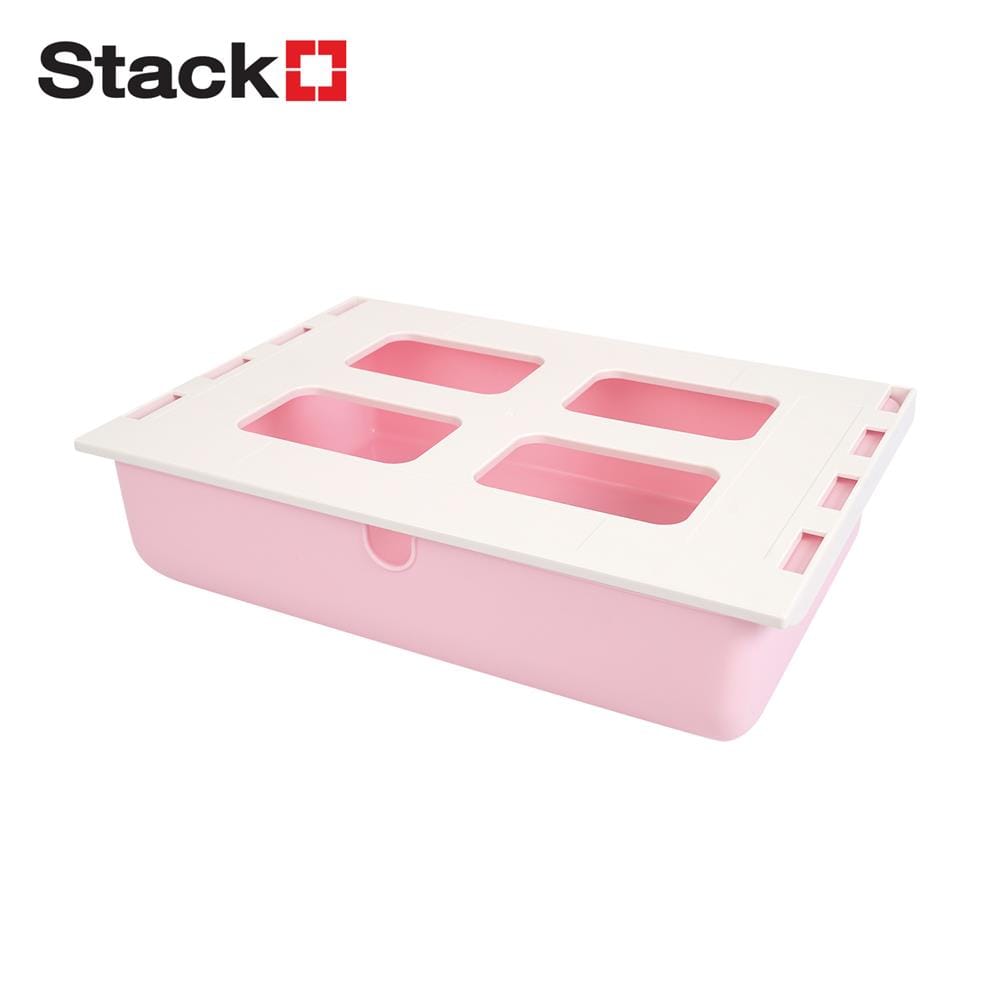 กล่องลิ้นชักใต้โต๊ะ STACKO SIZE L 33.5x23.5x8.5 ซม. สีชมพู_0