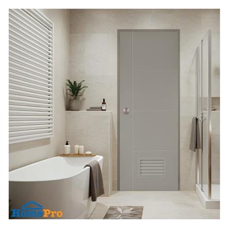 ประตูห้องน้ำ UPVC เจาะลูกบิด AZLE PSW24 เกล็ดล่าง 70x200 ซม. สีเบจ_3