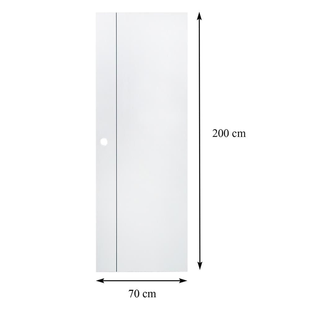 ประตูห้องน้ำ UPVC AZLE GROOVE P1 บานทึบ 70X200 ซม. สีขาว เจาะลูกบิด