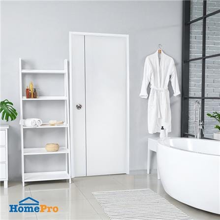 ประตูห้องน้ำ UPVC AZLE GROOVE P1 บานทึบ 70X200 ซม. สีขาว เจาะลูกบิด_3