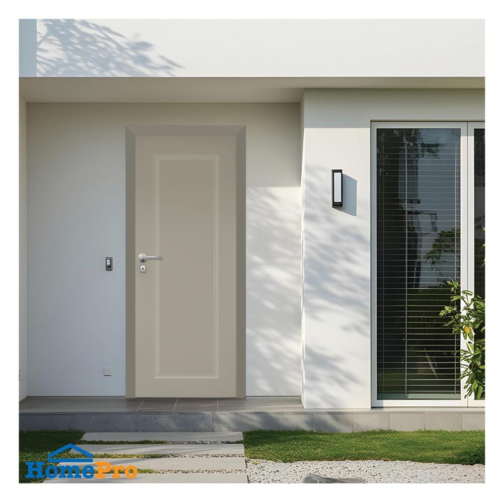 ประตูภายนอก UPVC เจาะลูกบิด AZLE MD-7 1 ฟัก 80x200 ซม. สีเบจ