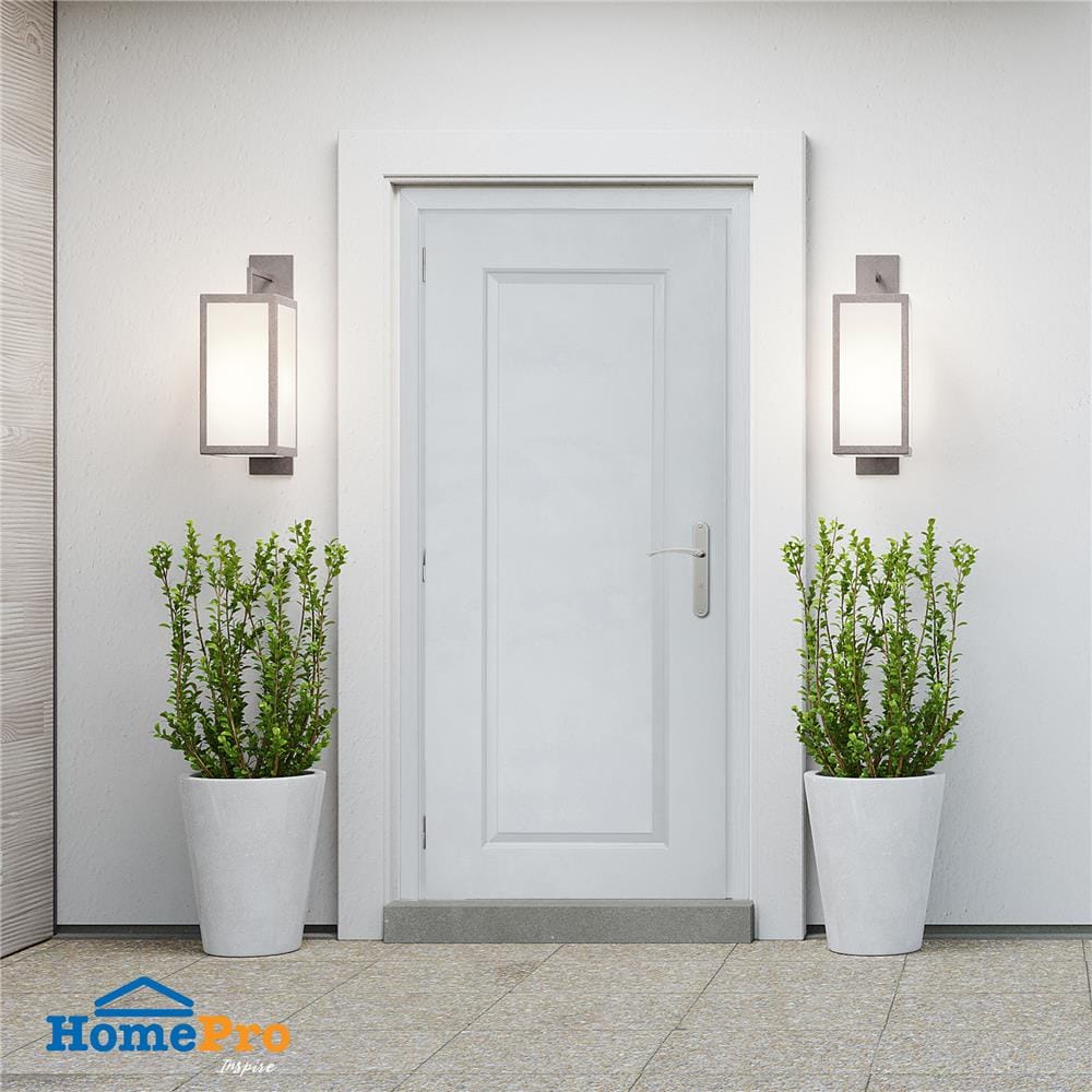ประตูภายนอก UPVC AZLE MD-7 1 ฟัก 80X200 ซม. สีเทา เจาะลูกบิด