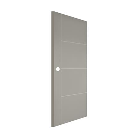 ประตูภายนอก UPVC เจาะลูกบิด AZLE MD-8 80x200 ซม. สีเบจ_1