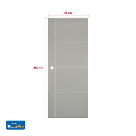 ประตูภายนอก UPVC เจาะลูกบิด AZLE MD-8 80x200 ซม. สีเบจ_5