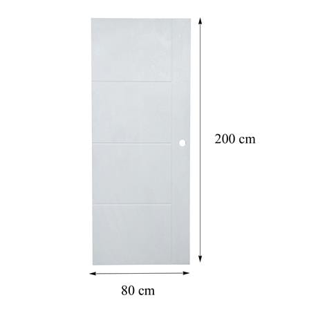 ประตูภายนอก UPVC AZLE MD-8 80X200 ซม. สีเทา เจาะลูกบิด_6