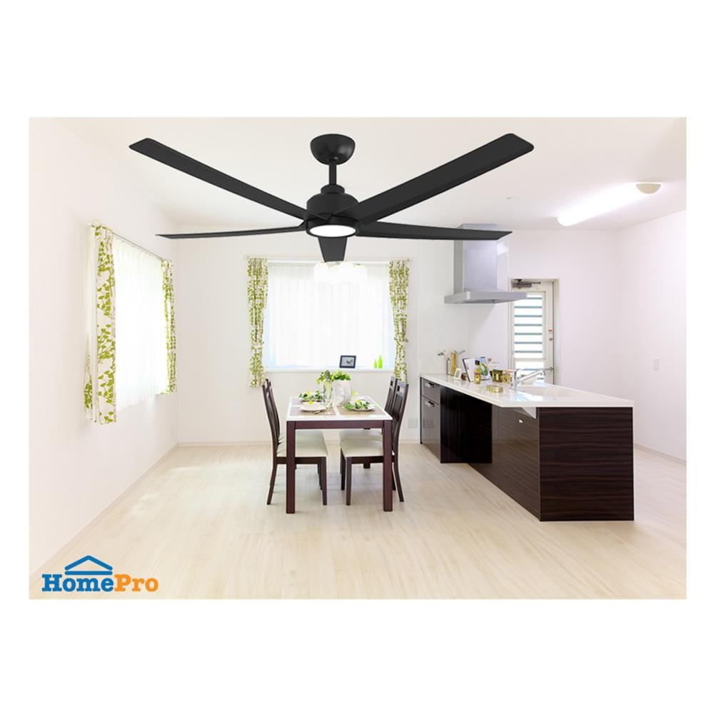พัดลมโคมไฟ LED WINFAVOUR DC77 52 นิ้ว 18 วัตต์ DAYLIGHT/COOL WHITE/WARM WHITE สีดำ