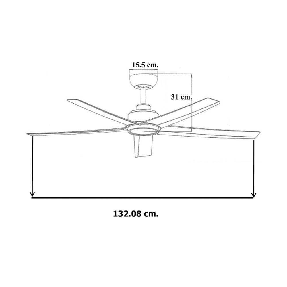 พัดลมโคมไฟ LED WINFAVOUR DC77 52 นิ้ว 18 วัตต์ DAYLIGHT/COOL WHITE/WARM WHITE สีดำ