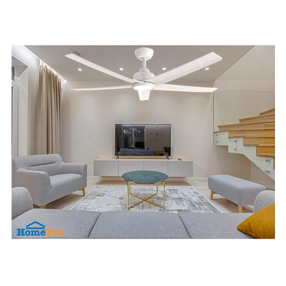 พัดลมโคมไฟ LED WINFAVOUR DC76 52 นิ้ว 18 วัตต์ DAYLIGHT/COOL WHITE/WARM WHITE สีขาว