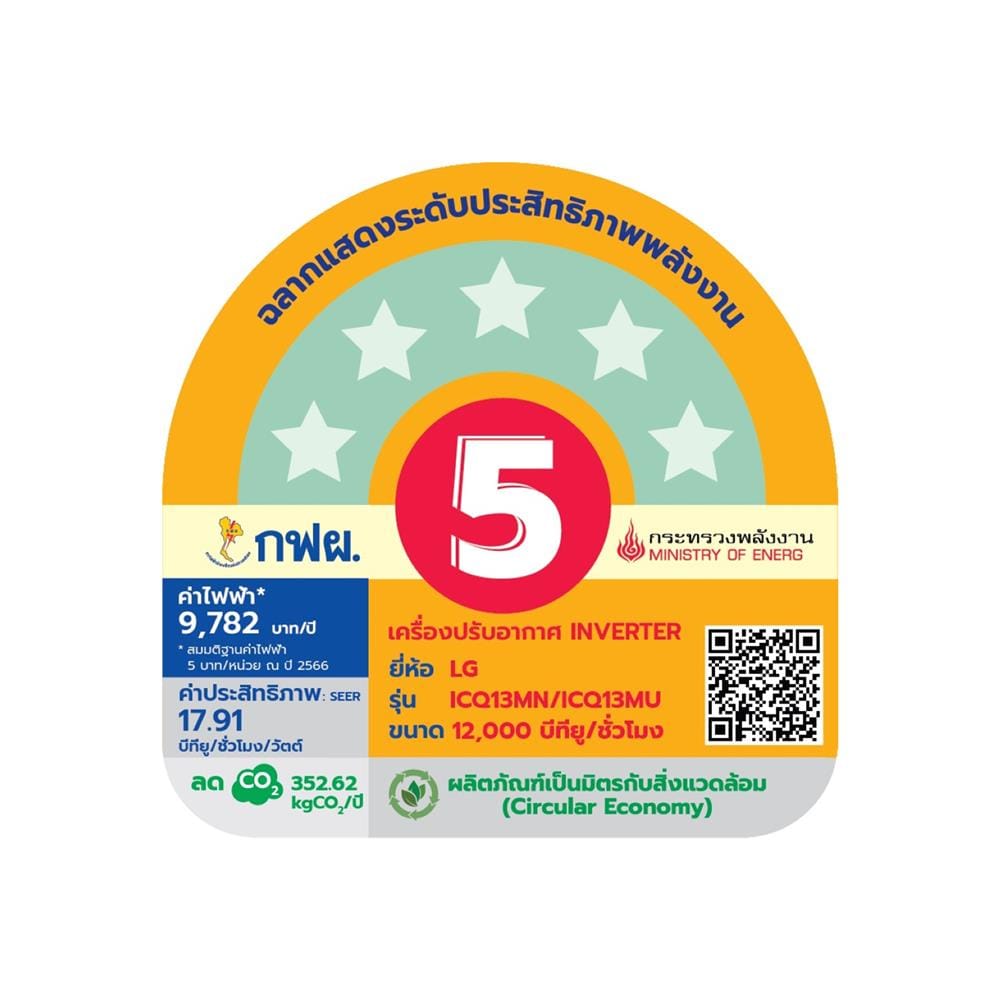 แอร์ผนัง LG ICQ13MN.JU1 12000 บีทียู อินเวอร์เตอร์
