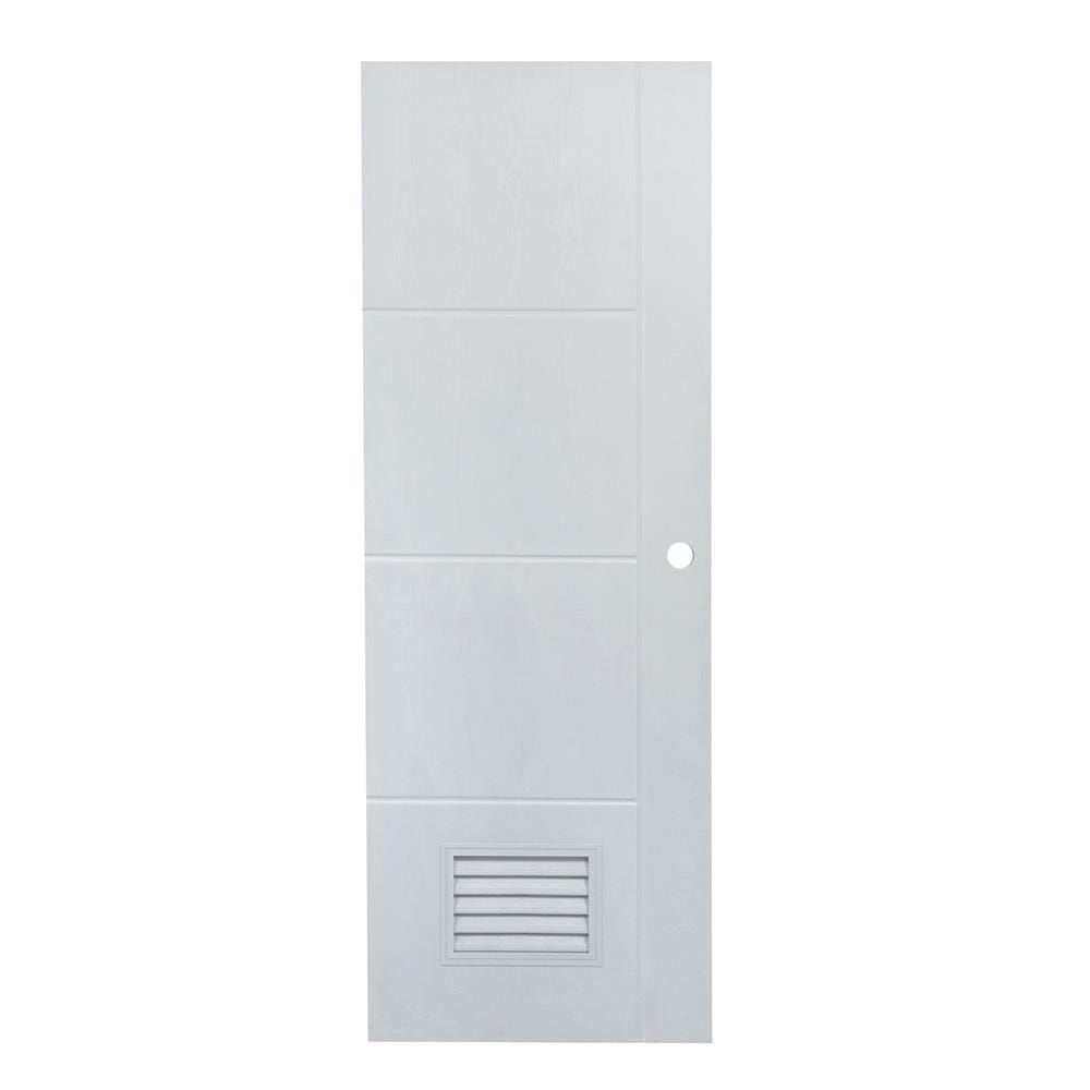 ประตูห้องน้ำ UPVC AZLE PSW24 เกล็ดล่าง 70X200 ซม. สีเทา เจาะลูกบิด