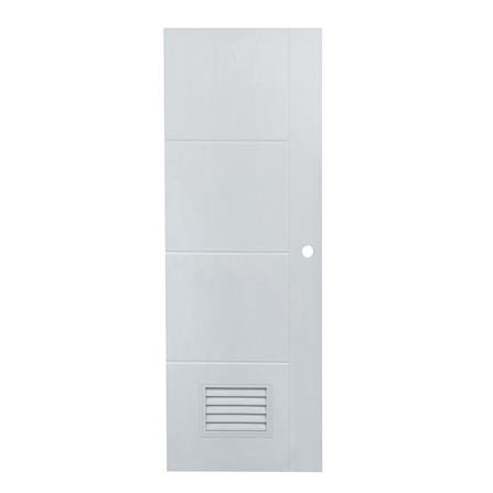 ประตูห้องน้ำ UPVC AZLE PSW24 เกล็ดล่าง 70X200 ซม. สีเทา เจาะลูกบิด