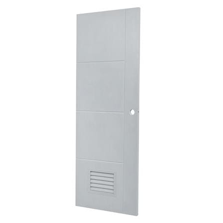 ประตูห้องน้ำ UPVC AZLE PSW24 เกล็ดล่าง 70X200 ซม. สีเทา เจาะลูกบิด_1