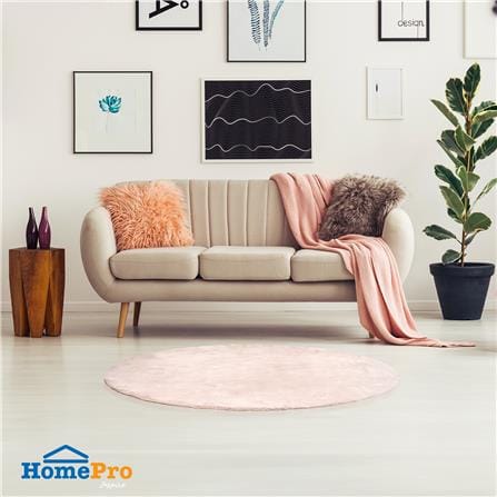 พรม HOME LIVING STYLE EMILY 120X120 ซม. สีชมพู_8