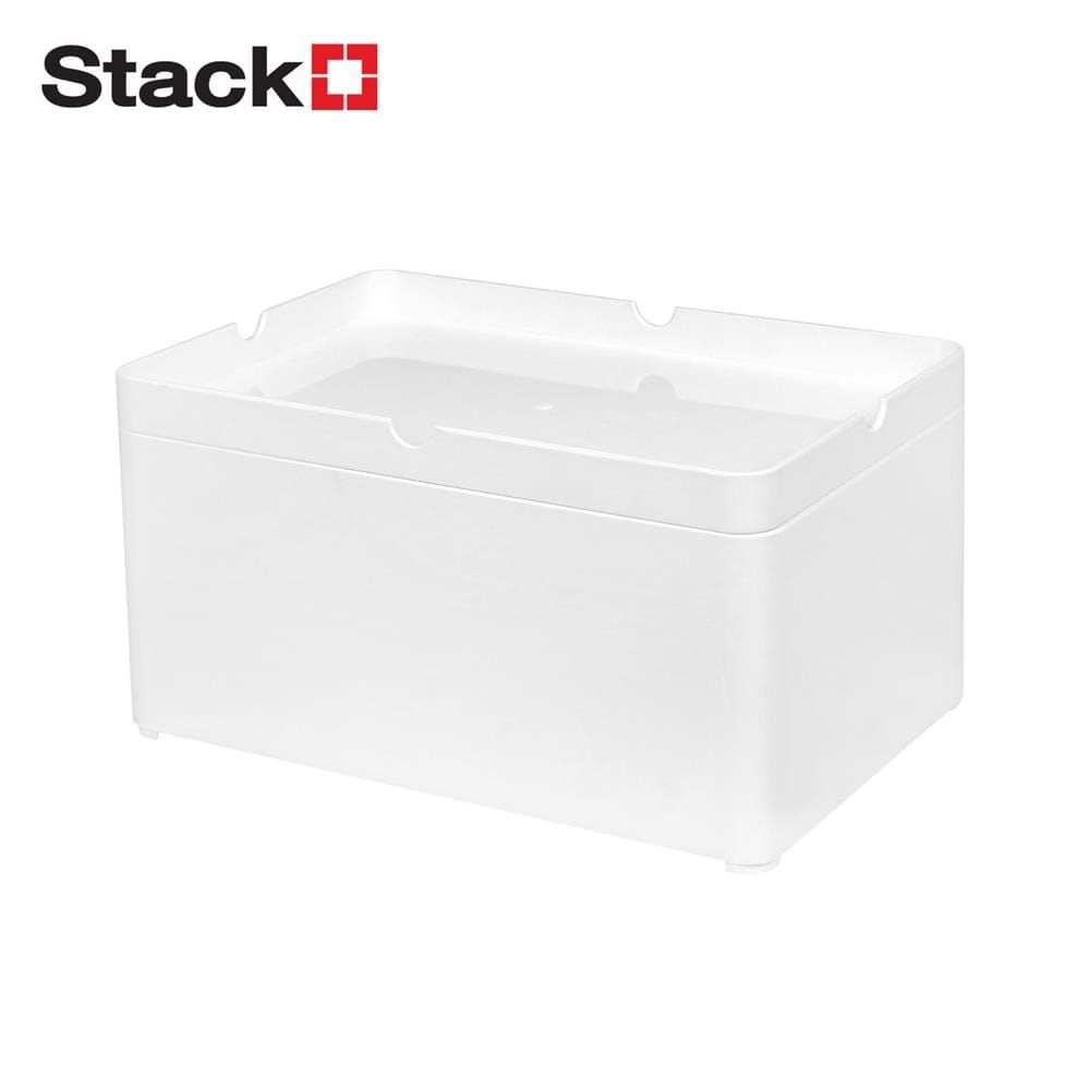 กล่องแบ่งช่องมีฝา STACKO 15.2x22.80x11.9 ซม. สีขาว