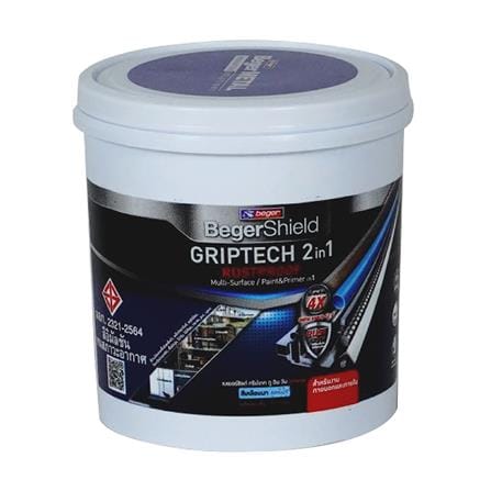 สีน้ำมัน BEGER BEGERSHIELD GRIPTECH 2 IN 1 RUSTPROOF 800 สีดำ เงา 1/4 แกลลอน