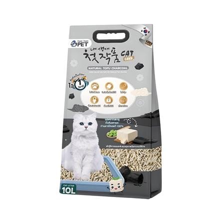 ทรายแมวเต้าหู้ TWO TWO PET CHARCOAL 10 ลิตร_0