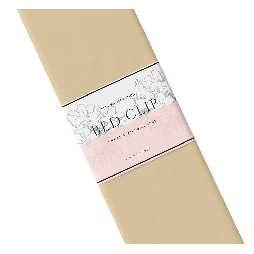 ชุดผ้าปูที่นอน 5 ฟุต 3 ชิ้น BED CLIP MICROTEX สี BEIGE