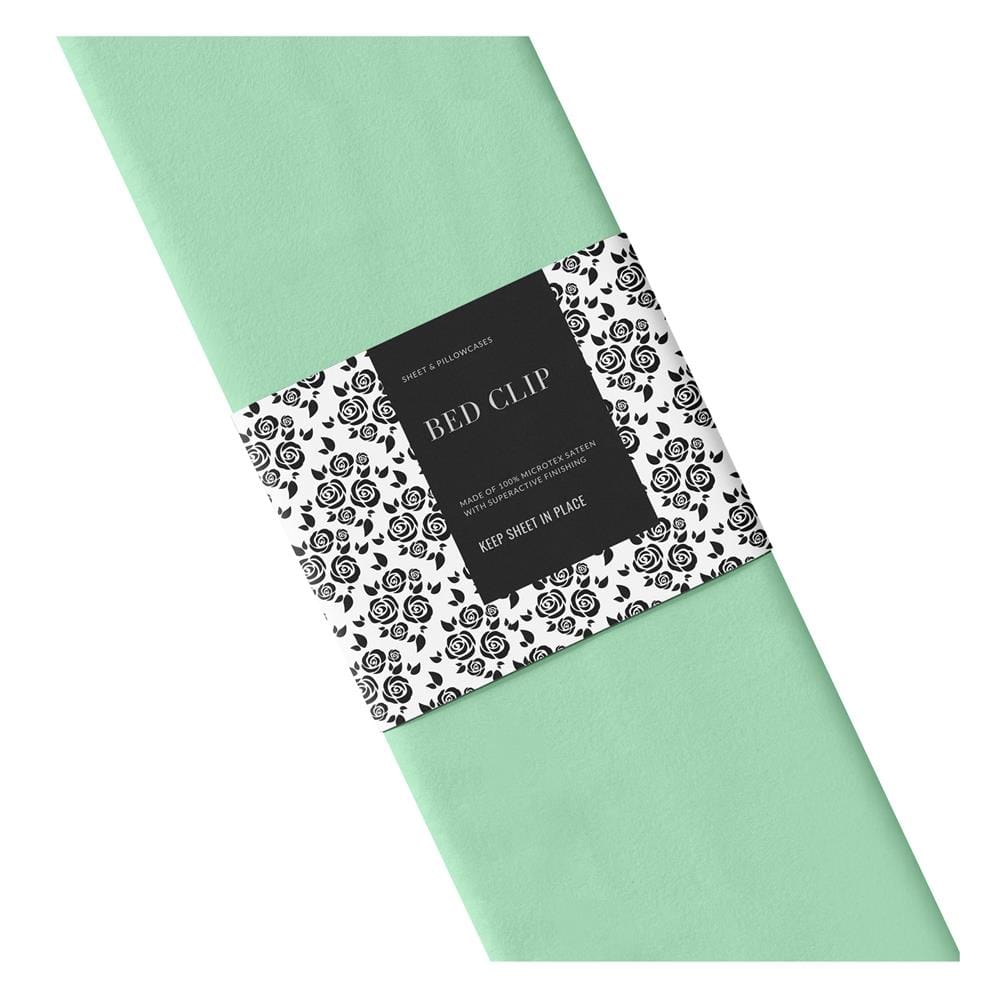 ชุดผ้าปูที่นอน 10 ฟุต 3 ชิ้น BED CLIP MICROTEX สี GREEN