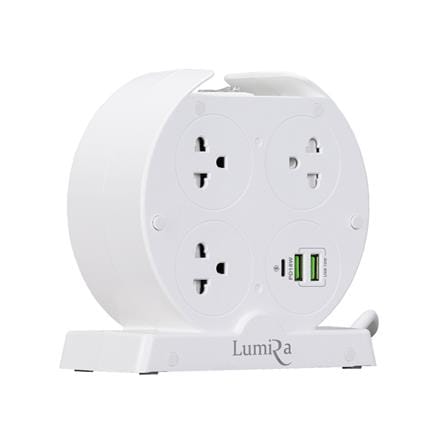 รางปลั๊กไฟ 7 ช่อง 1 สวิตช์ 2 USB 1 USB-C LUMIRA LS-025/PD 3 ม. สีขาว_3
