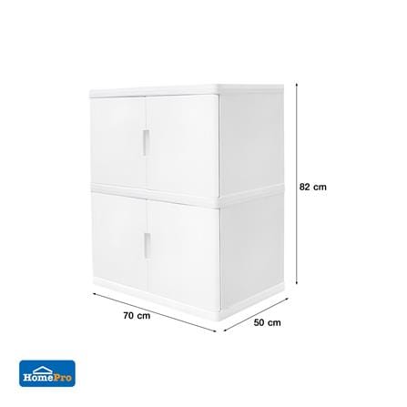 ตู้บานเปิด 2 ชั้น STACKO S5 VID 70x50x82 ซม. สีขาว_5