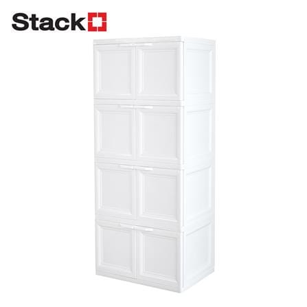 ตู้บานเปิด 4 ชั้น STACKO VID-4 70x50x160 ซม. สีขาว_0