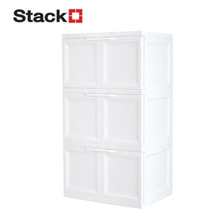 ตู้บานเปิด 3 ชั้น STACKO VID-3 70x50x121 ซม. สีขาว_0