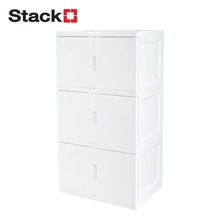 ตู้บานเปิด 3 ชั้น STACKO S5 VID 70x50x121 ซม. สีขาว_1
