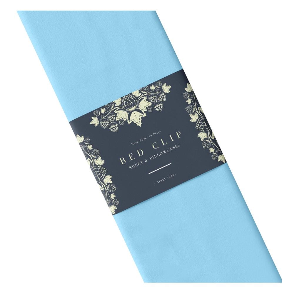 ผ้าปูที่นอน 6 ฟุต BED CLIP MICROTEX สี BLUE