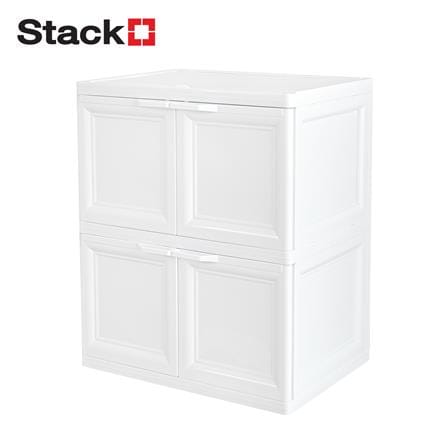 ตู้บานเปิด 2 ชั้น STACKO VID-2 70x50x82 ซม. สีขาว_1