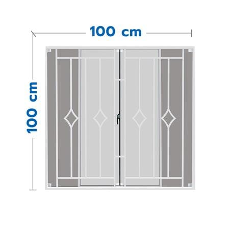 หน้าต่างบานเลื่อน อะลูมิเนียม มุ้ง เหล็กดัด MHOLARN ลาย MINIMOL 100X100 ซม. สีขาว_0