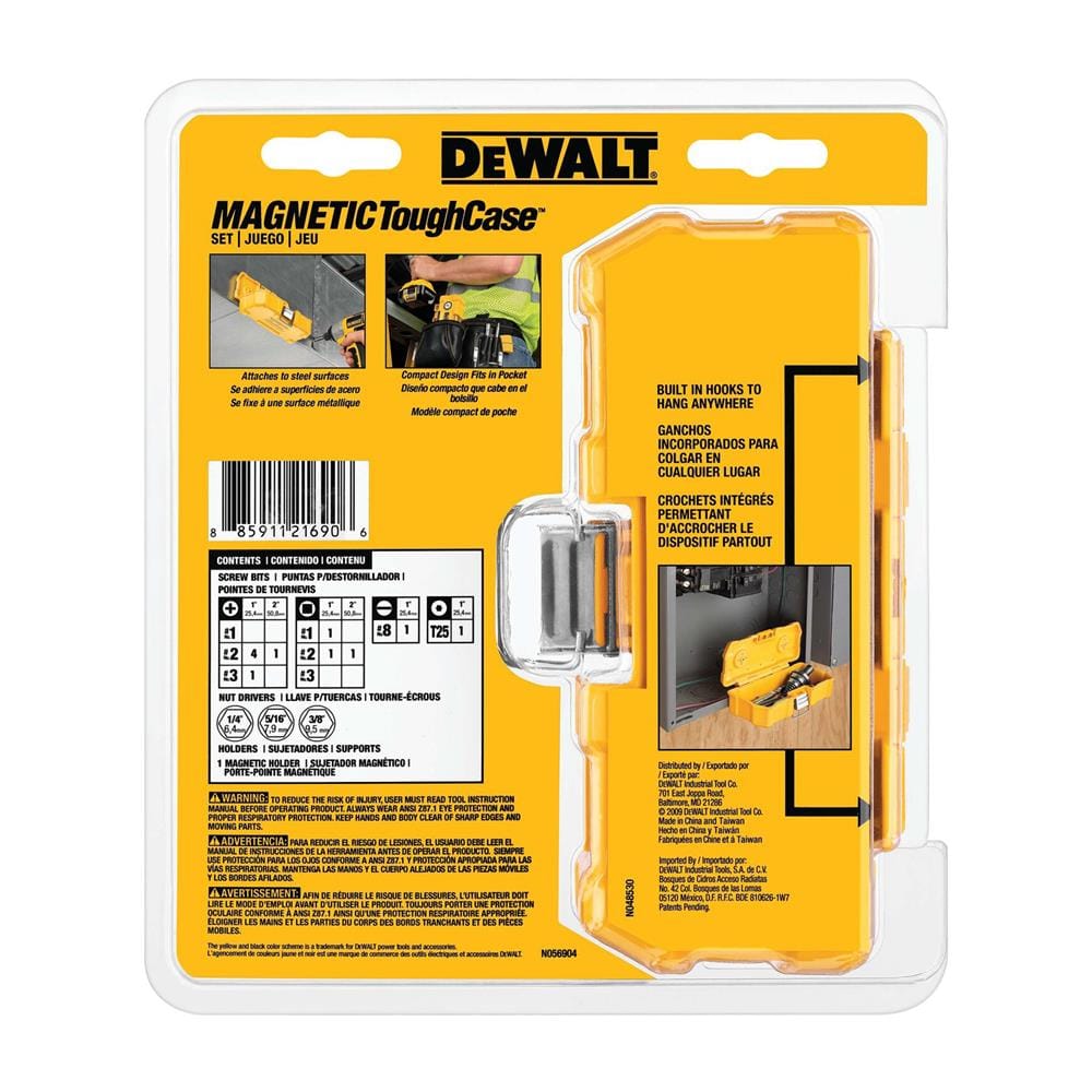 กล่องเครื่องมือแม่เหล็ก DEWALT DWMTC15 MAGNETIC TOUGH CASE ชุดดอกไขควง 15 ชิ้น