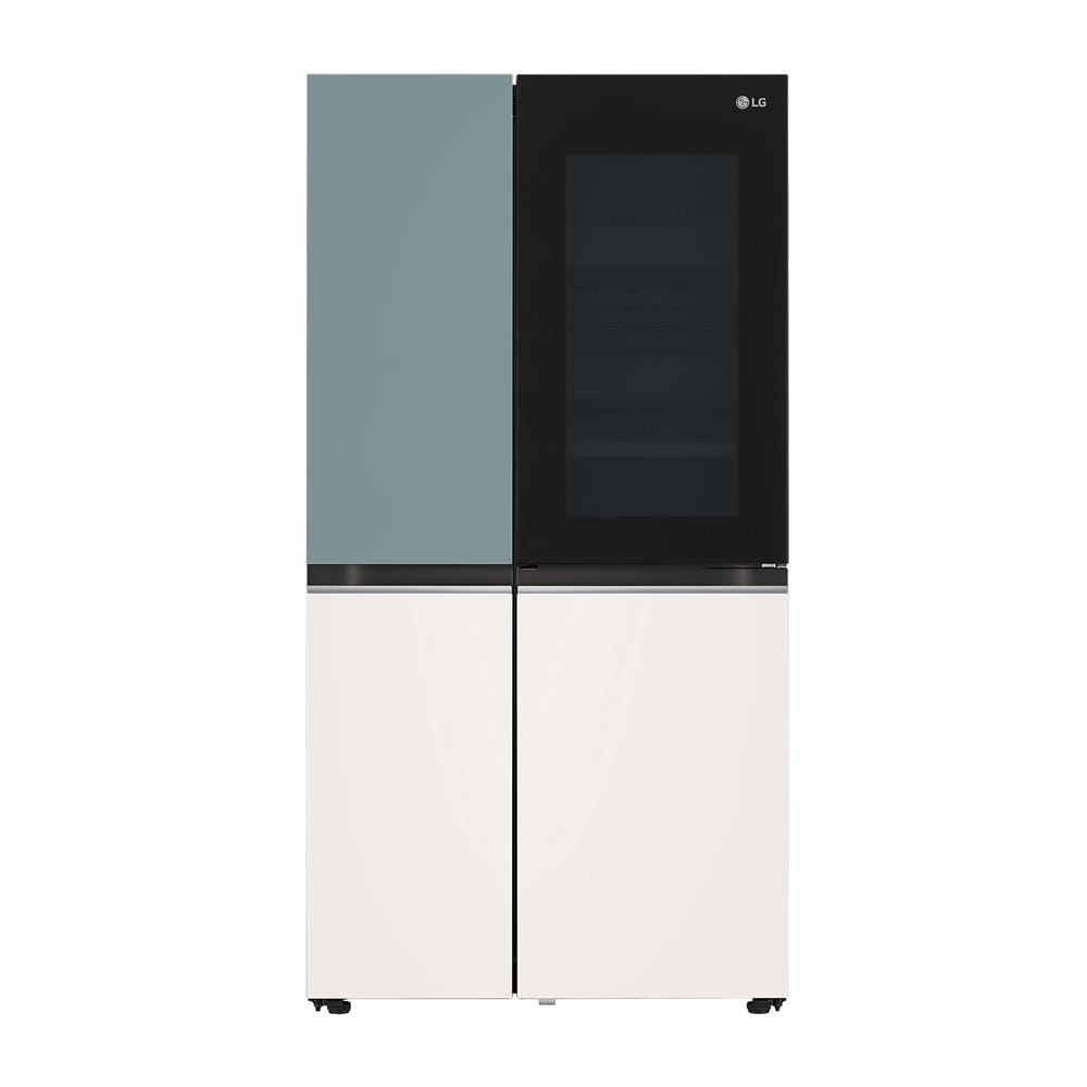 ตู้เย็น SIDE BY SIDE LG GC-Q257CMFW.ATEPLMT 23.1 คิว สีเขียวเบจ