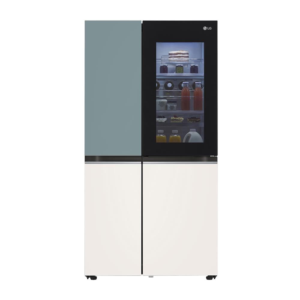 ตู้เย็น SIDE BY SIDE LG GC-Q257CMFW.ATEPLMT 23.1 คิว สีเขียวเบจ