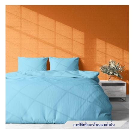 ชุดผ้าปูที่นอน 8 ฟุต 3 ชิ้น BED CLIP MICROTEX สี BLUE_0