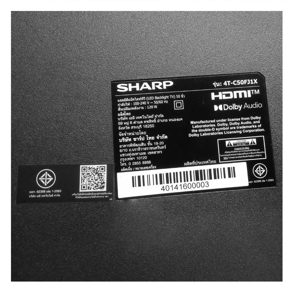 ทีวีแอลอีดี 50 นิ้ว SHARP (4K, LED, GOOGLE TV) 4T-C50FJ1X