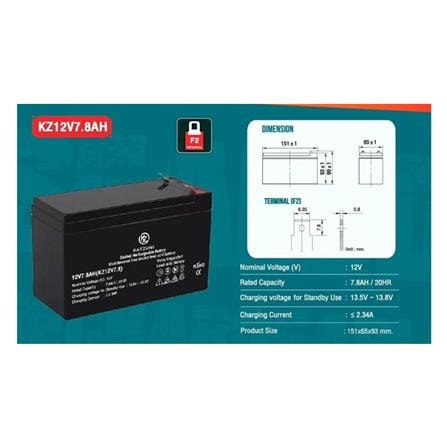 แบตเตอรี่แห้ง KATZUNI 12V7.8AH (KZ12V7.8)_5