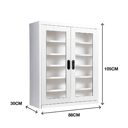 ตู้เหล็กวางรองเท้า KIOSK MAX-033 สีขาว_4