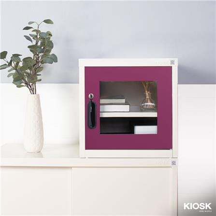 ตู้เหล็กบานเปิดกระจก KIOSK UNI-2 สีม่วง_3