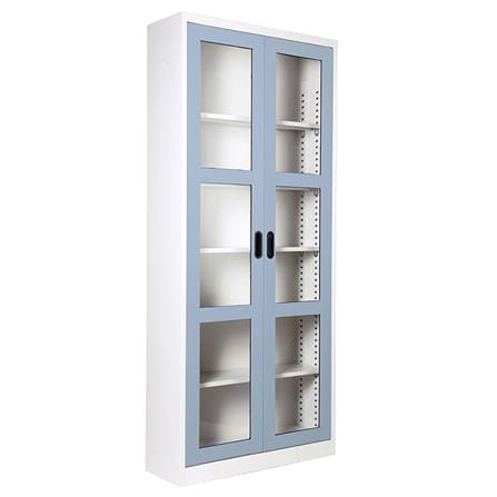 ตู้เหล็กสูงบานเปิดกระจก KIOSK MAX-052 สีเทาอ่อน_1