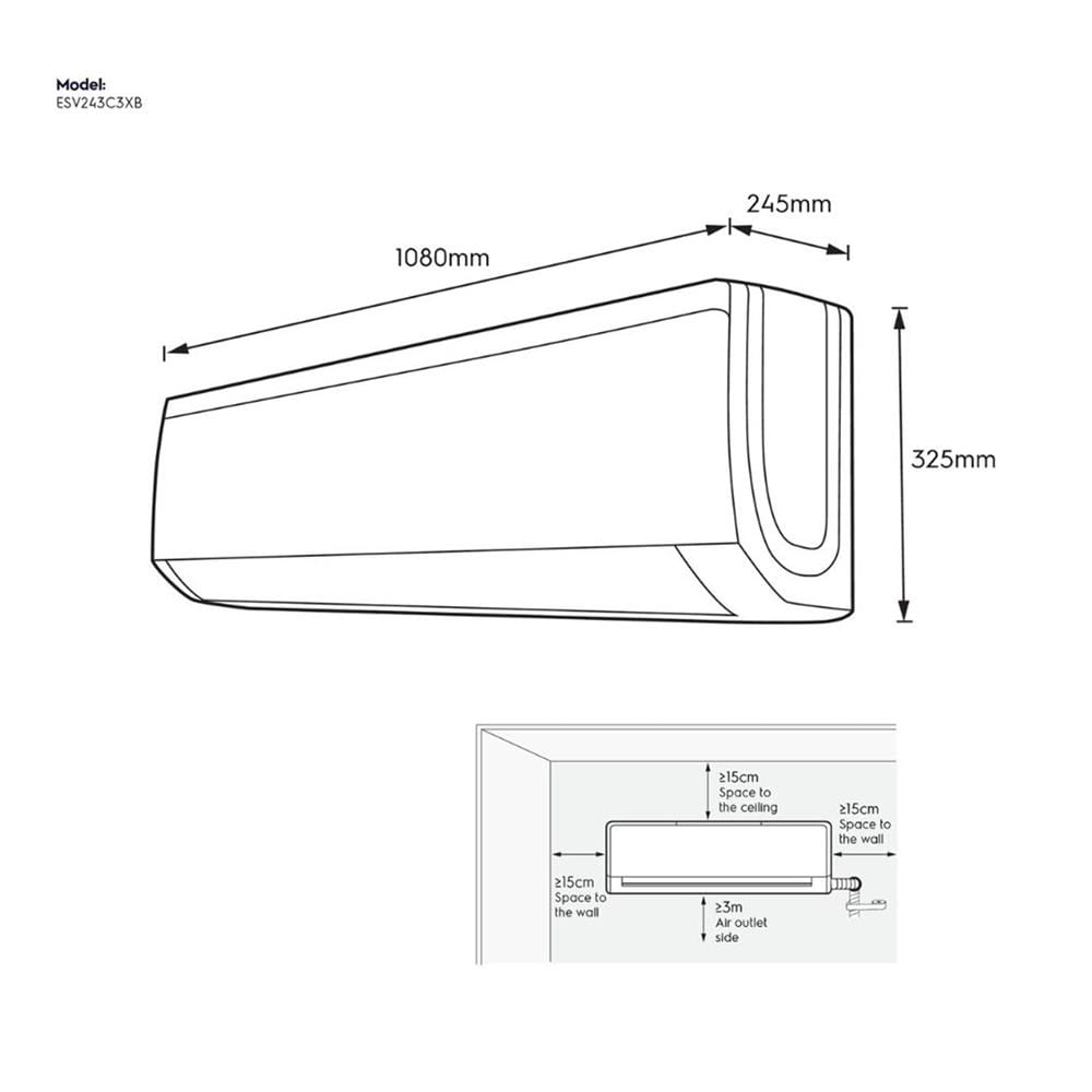 แอร์ผนัง ELECTROLUX ESV243C3XB 24000 บีทียู อินเวอร์เตอร์