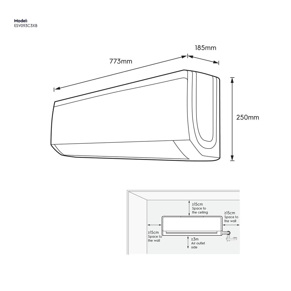 แอร์ผนัง ELECTROLUX ESV093C3XB 9000 บีทียู อินเวอร์เตอร์
