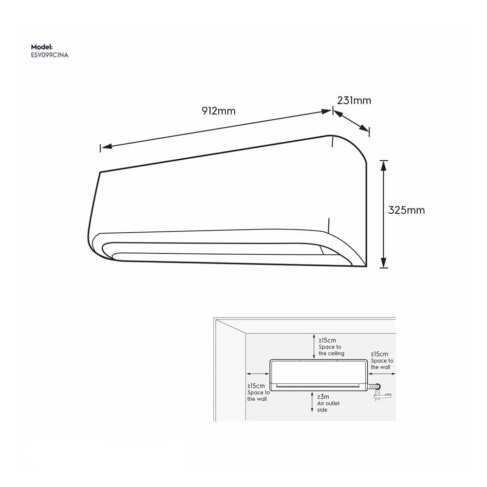 แอร์ผนัง ELECTROLUX ESV099C1NA 9212 บีทียู อินเวอร์เตอร์