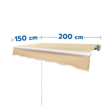 กันสาดผ้าพับได้ SUNSHIELD 200x150 ซม. สีเบจ_0