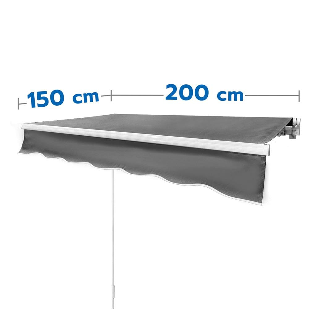 กันสาดผ้าพับได้ SUNSHIELD 200x150 ซม. สีเทาเข้ม