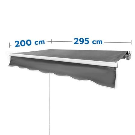 กันสาดผ้าพับได้ SUNSHIELD 295x200 ซม. สีเทาเข้ม