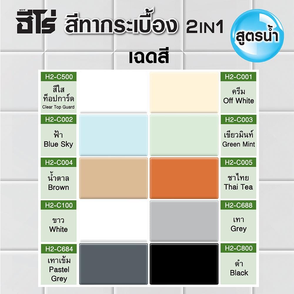 สีทากระเบื้อง WOODTECT HERO 2IN1 H2-C684 สีเทาเข้ม กึ่งเงา 0.85 ลิตร