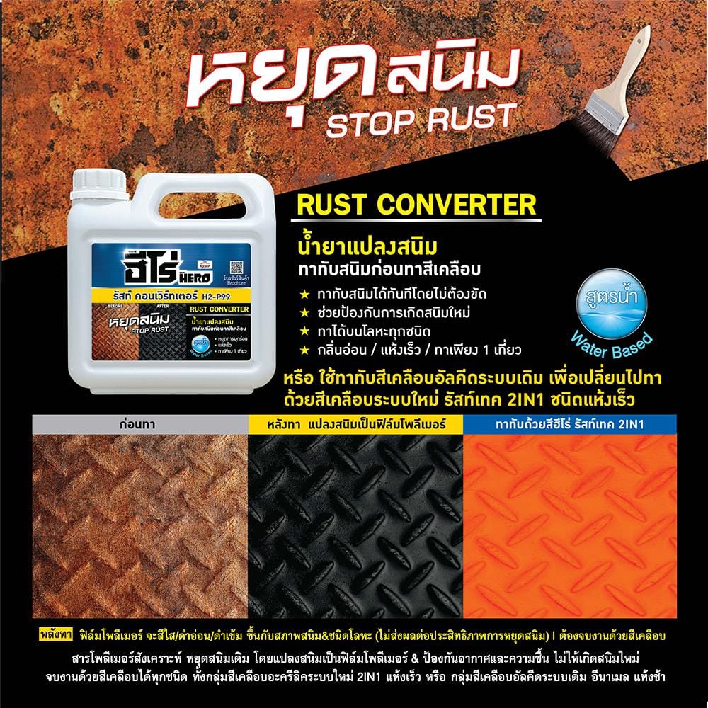 น้ำยาแปลงสภาพสนิม WOODTECT HERO RUST CONVERSION H2-P99 1/4 แกลลอน