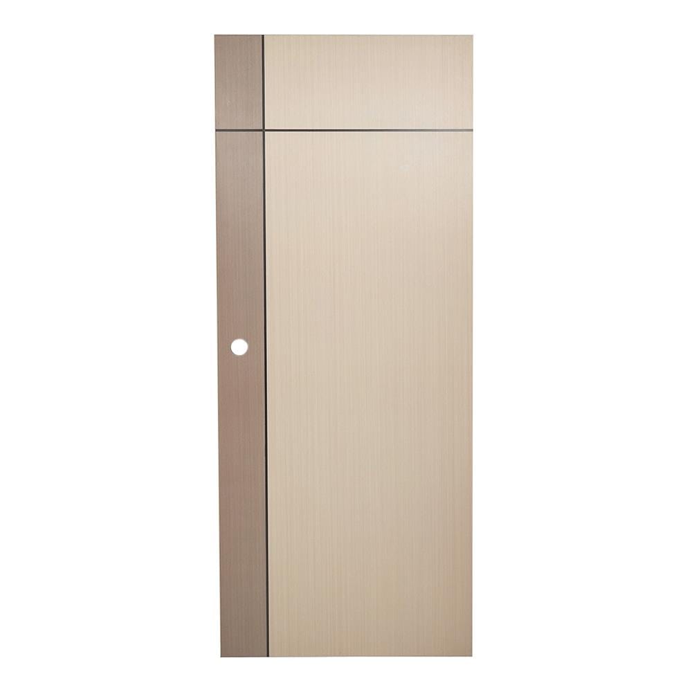ประตูห้องน้ำ UPVC AZLE L0A-G2C 70X200 ซม. สี WALNUT/BEECH เจาะลูกบิด