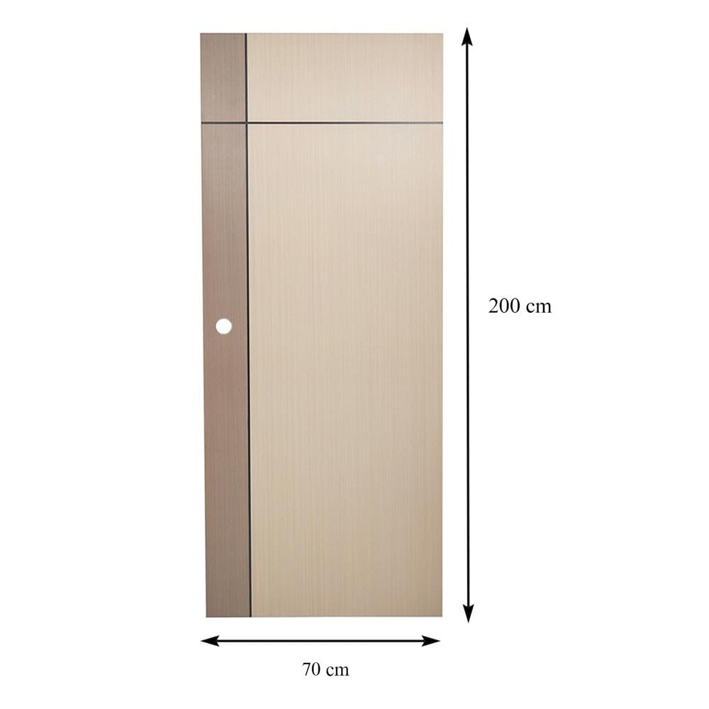 ประตูห้องน้ำ UPVC AZLE L0A-G2C 70X200 ซม. สี WALNUT/BEECH เจาะลูกบิด