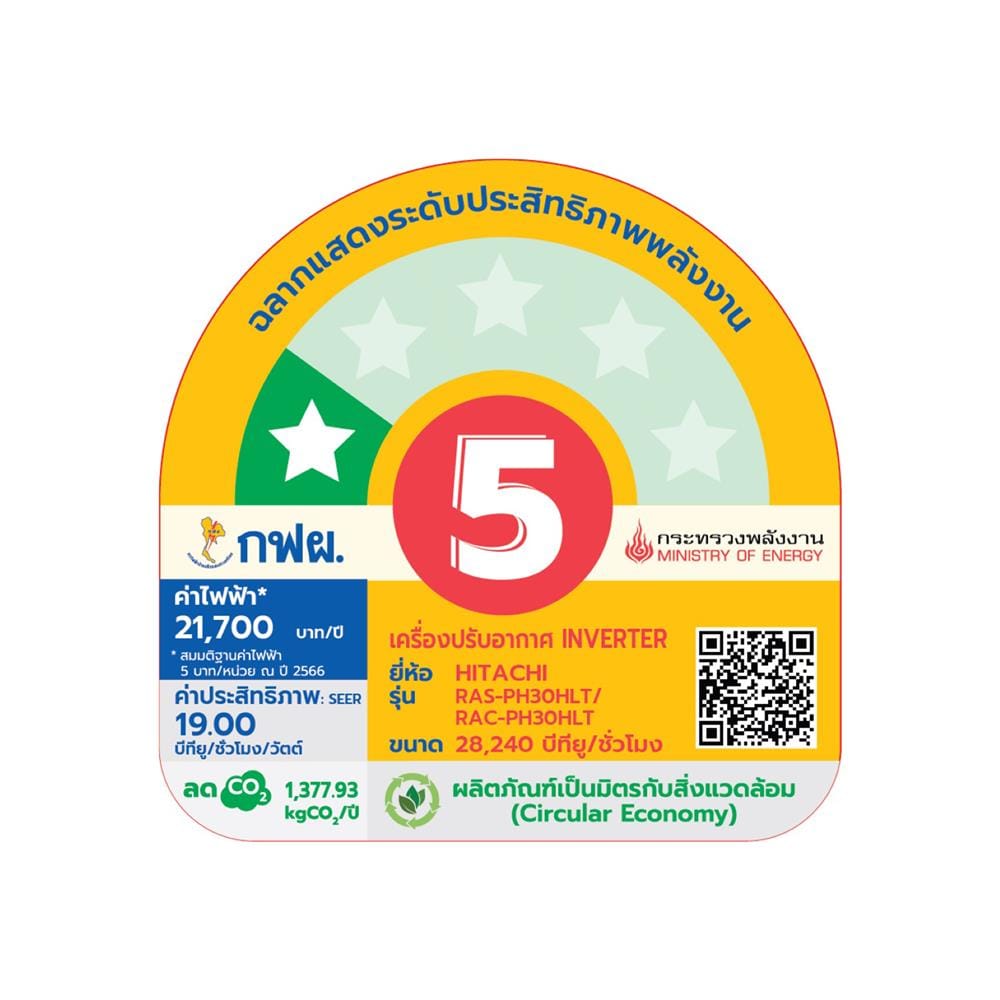 แอร์ผนัง HITACHI RAS/RAC PH30HLT_N 28240 บีทียู อินเวอร์เตอร์